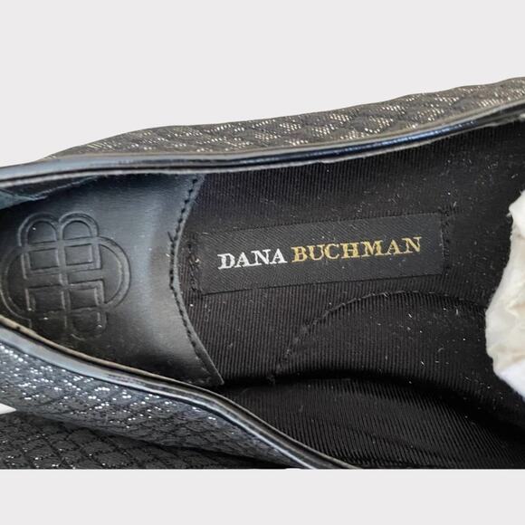 Dana Buchman Sequin/Silver Black Tassel Slip On Flats Shoes Size 5.5 - Picture 9 of 12